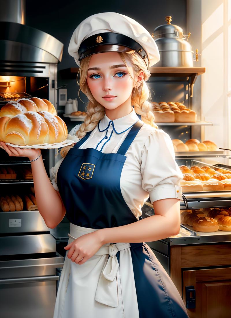 00411-1211903739-German Baker (Early 21st Century)_ A (pretty young woman_1.1) with braided blond hair, clear blue eyes, fair skin, wearing a tra.png